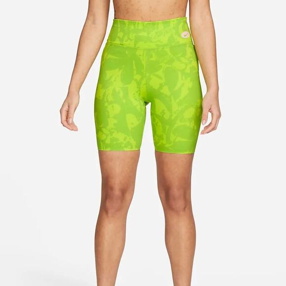 Nike One Luxe Icon Clash Training Shorts Green Pull-On Stretch Size Small NWT - Picture 2 of 10